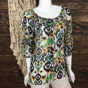 Vanessa + Virginia‎ |Animal Print Sheer Button Down